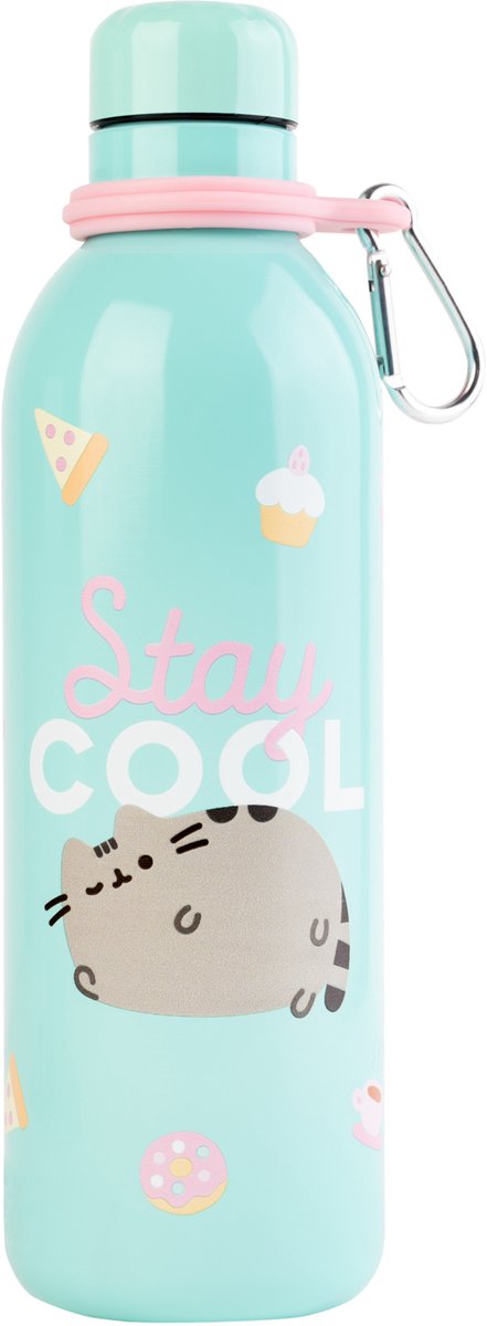 Grupo erik drinkfles pusheen 500 ml 7 x 25 cm rvs lichtblauw