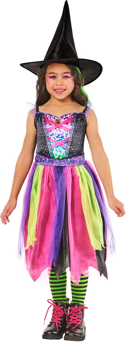 Rubies - bright-night witch kinderkostuum - maat 3-4 jaar 98 104
