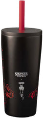 Bialetti Stranger Things – Thermosbecher mit Strohhalm – Edelstahl – 600 ml – leuchtet im Dunkeln – Reise-Trinkbecher