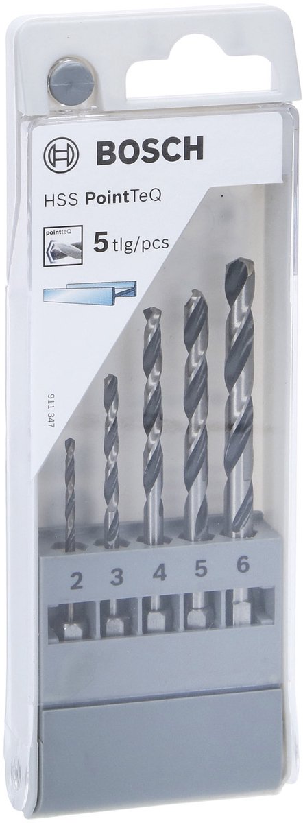 Bosch hss pointteq zeskantboor set 5-delig 2 3 4 5 6 mm - 2607002825
