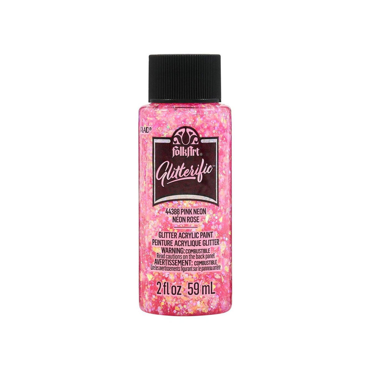 Folkart • Glitzernde Acrylfarbe Neonrosa 59 ml