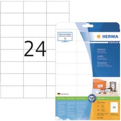 Herma-Etiketten ohne Marke, weiß, 70 x 37 Premium, A4, 600 Stück.