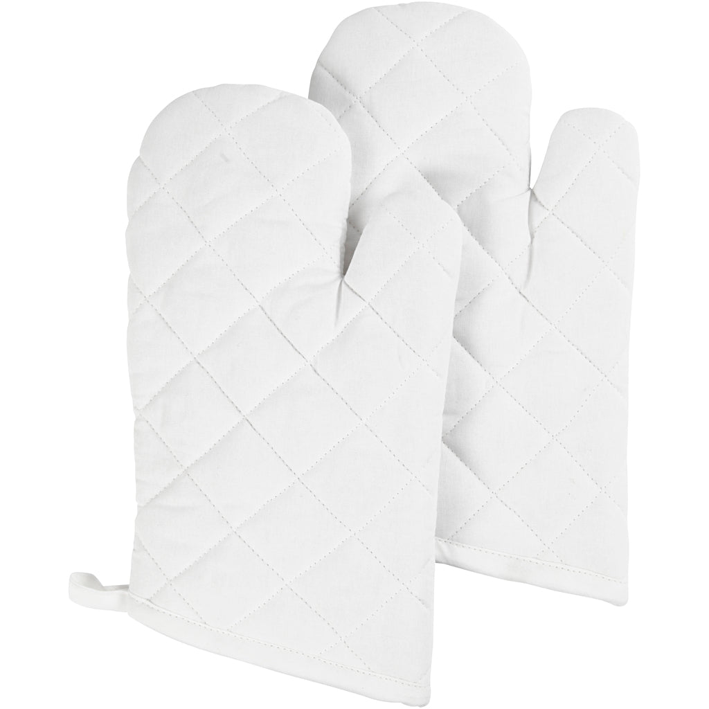 Creativ Company Ofenhandschuh, Größe 18x28 cm, 145 gr, weiß, 2 Stück 1 Box