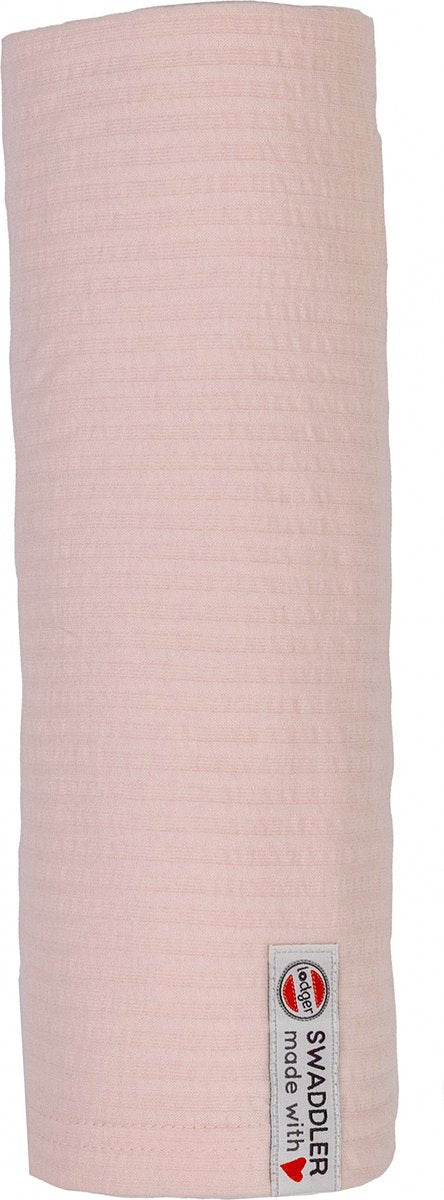 Lodger swaddler - hydrofiele doek xl - roze - 120x120cm - seersucker katoen - hydrofiele luier