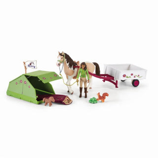 Schleich Horse Club Spielfiguren-Set – Sarahs Campingausflug – Kinderspielzeug für Jungen und Mädchen – 5 bis 12 Jahre – 12 Teile – 42533