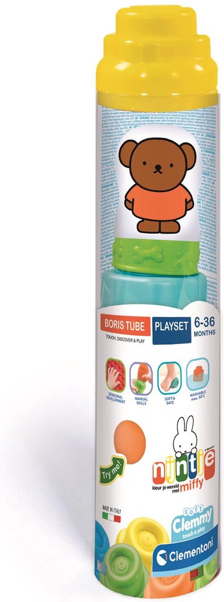 Clementoni Baby - Miffy Boris Clemmy Softblöcke in Tube, 5 Stk.