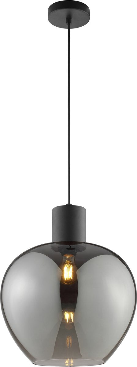 Brilliant ligari - hanglamp - ø 35 cm - e27 max 1x20w - zwart smoke
