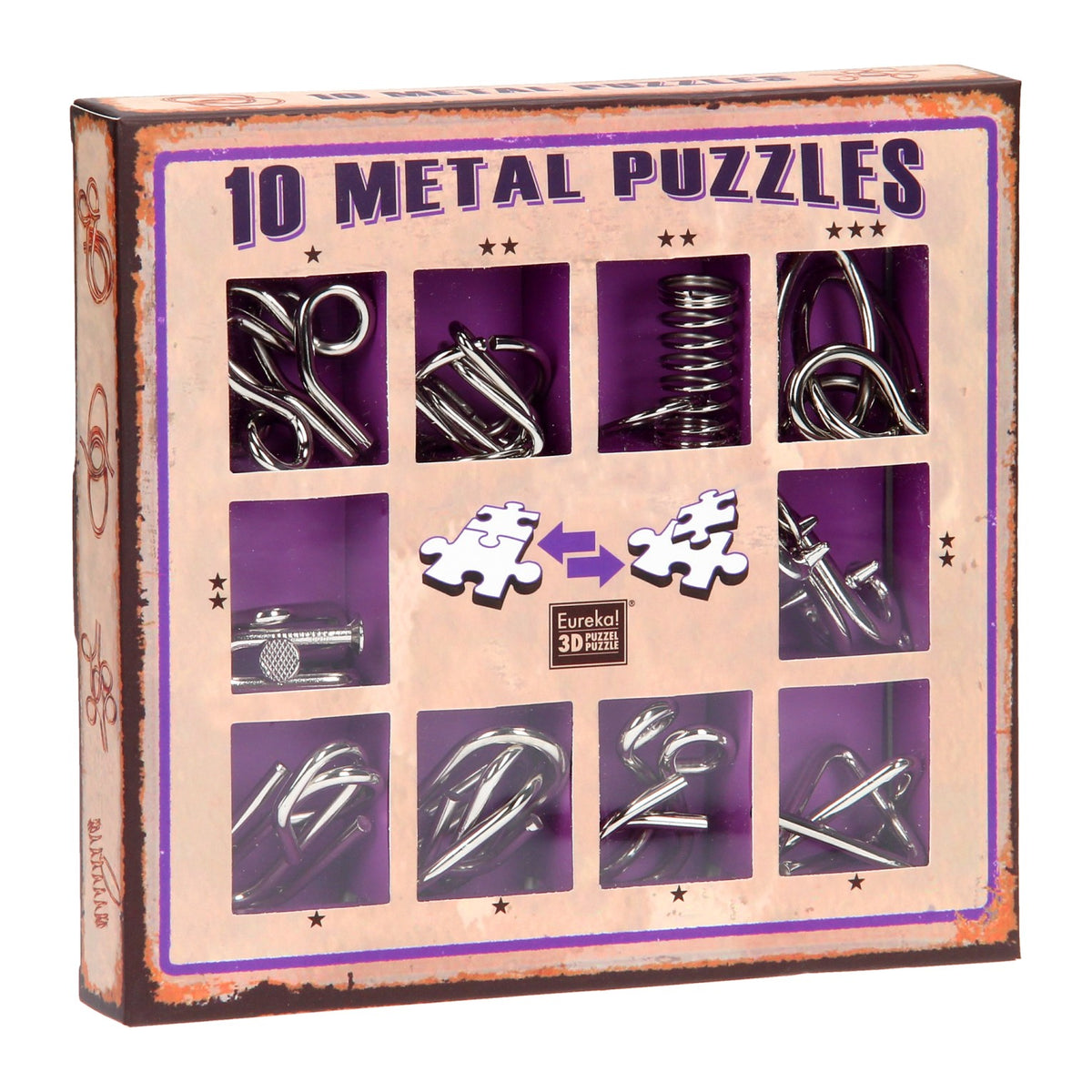 Eureka Gehirnpuzzle-Set lila, 10-tlg.
