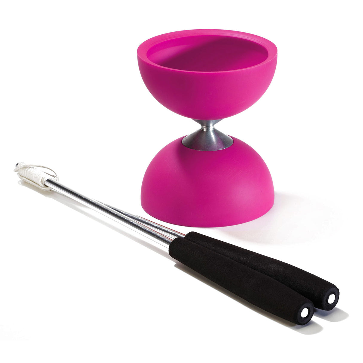 Eureka Gummi -Diabolo mit Aluminiumstäbchen - Pink