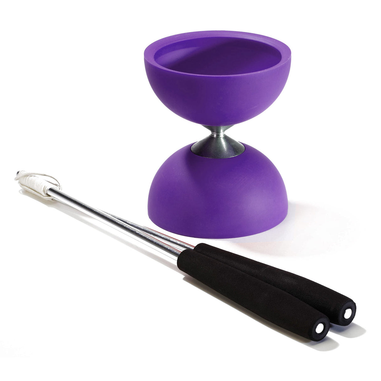 Eureka -Gummi -Diabolo mit Aluminiumstöcken - lila