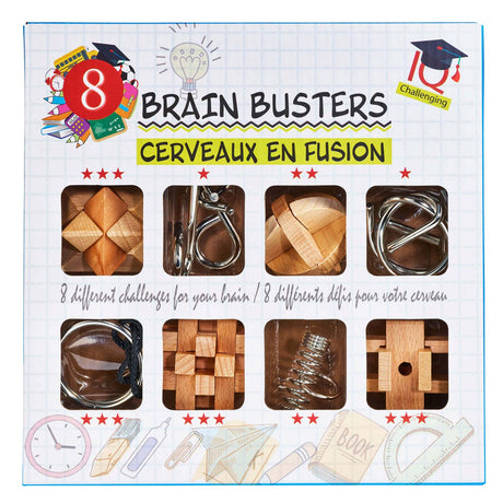 Eureka Gehirnpuzzle-Set aus Holz und Metall, 8-tlg.