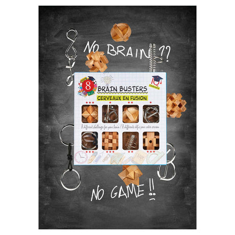 Eureka Gehirnpuzzle-Set aus Holz und Metall, 8-tlg.