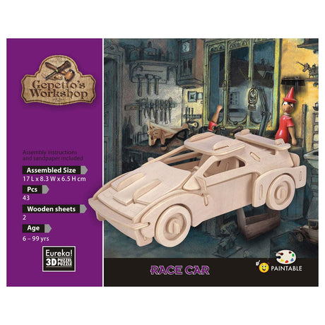 Eureka Gepetto's Workshop Holzbausatz 3D – Rennwagen