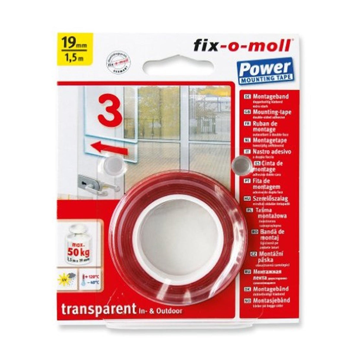 Fix-o-moll Montageband doppelseitiges Klebeband 1,5x19