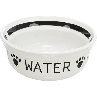 Trixie Hundewassernapf aus Keramik weiß schwarz