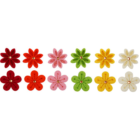 Kreativunternehmen https: www.cchobby.nl Felt-flowers-with-rhinestone-d-30-mm-thickness-2-5-mm-12-piece-1-box