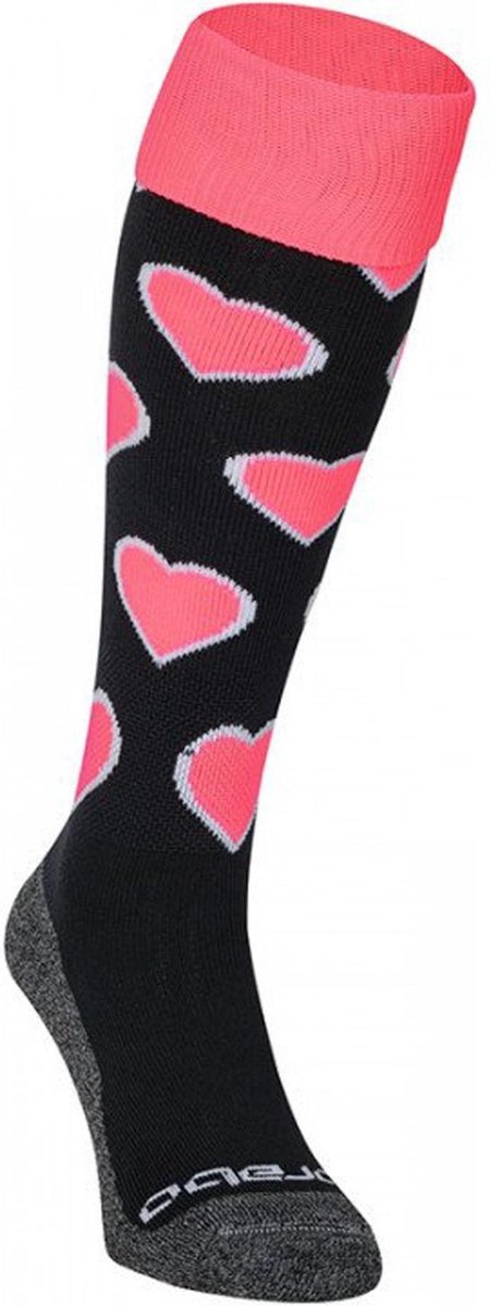 Brabo - bc8320c socks hearts black pink - black pink - vrouwen - maat 28-30