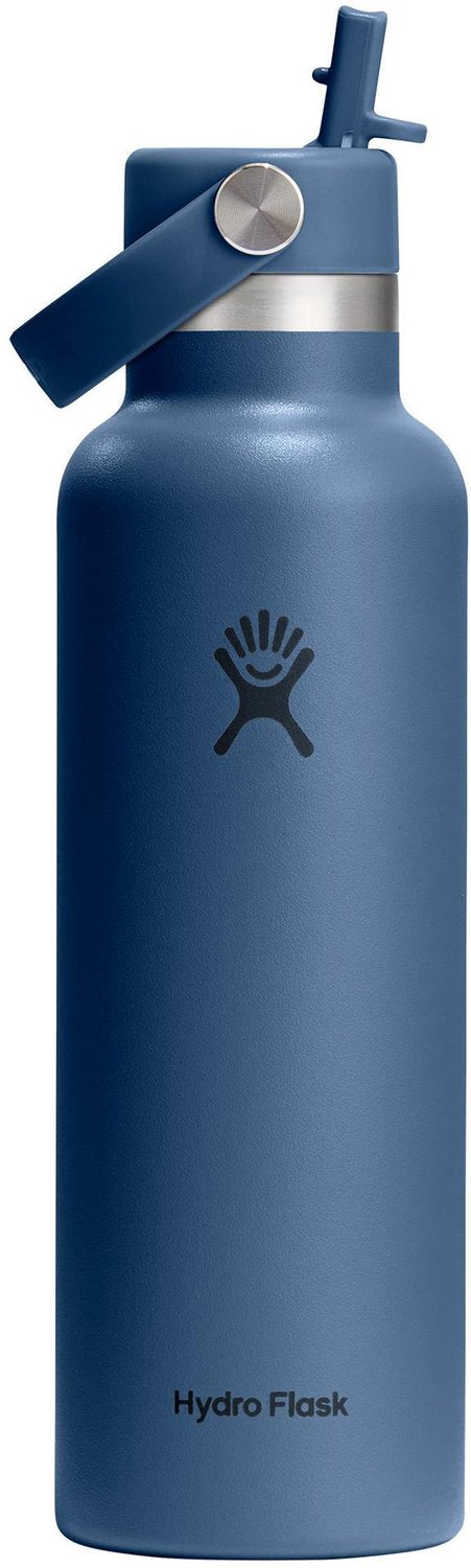 Hydro flask drinkfles - standard mouth - rietjesdop - 621 ml - blauw