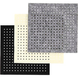 Creativ Company Hobbyfilz mit Löchern, Größe 20x20 cm, Stärke 3 mm, Schwarz, Grau, Cremeweiß, 3x4 Blatt 1 Karton