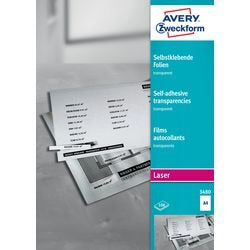 Selbstklebende Folie Avery A4 transparent