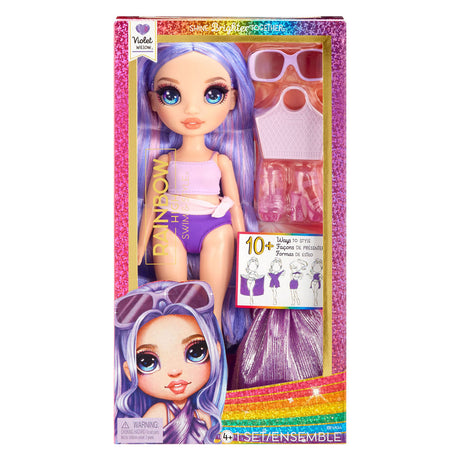 Regenbogen-Hochschwimmen-Modepuppe – 28 cm – violett (lila)