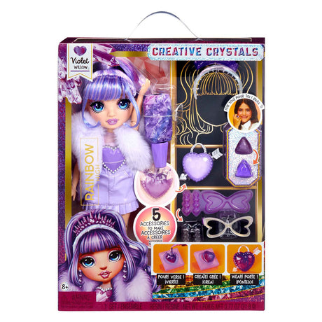 Regenbogen-High-Crystal-Modepuppe – violett