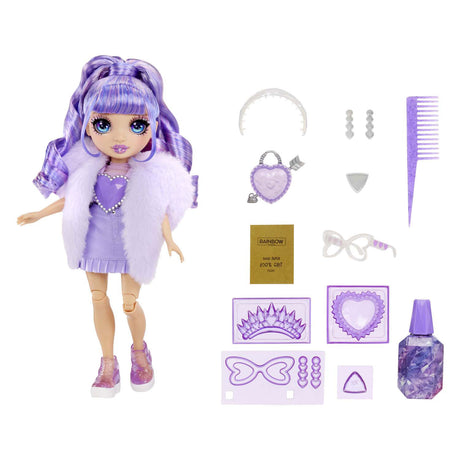 Regenbogen-High-Crystal-Modepuppe – violett