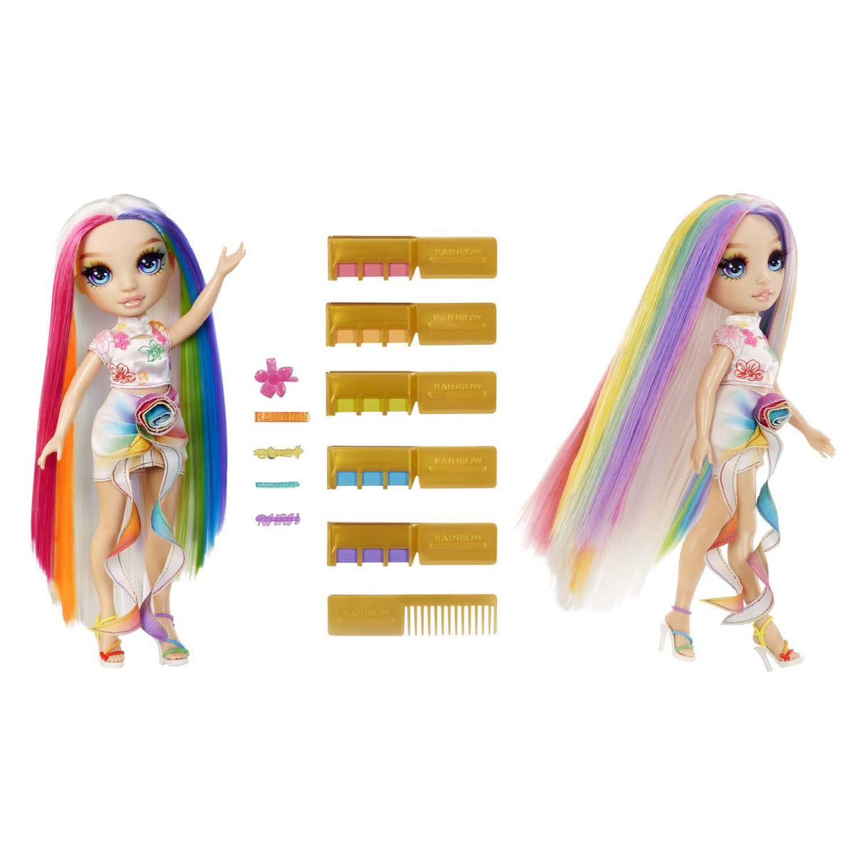 Mga Entertainment Rainbow High-Fashion-Puppe mit Haarkreide – Amaya Rainbow
