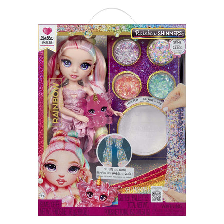 Rainbow High schimmert mit Schleim-Modepuppe – Bella (Rosa)