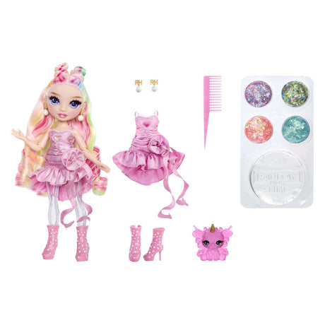 Mga Entertainment Rainbow High Glitzer mit Schleim-Modepuppe – Bella