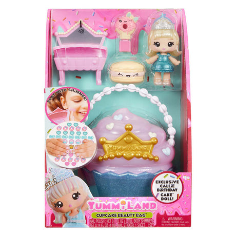 Yummiland Kosmetiktaschen-Spielset – Cupcake-Lipgloss-Puppe.