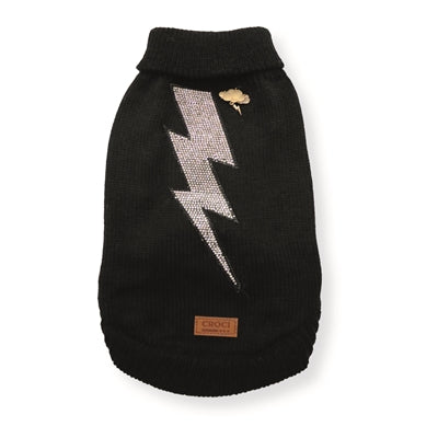 Croci Hundepullover Thunder Lightning Bolt schwarz