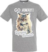 T-Shirt Go Away Katze grau