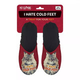 Slipper Ich hasse kalte Füße rot schwarz