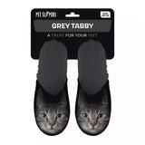 Slipper graue Katze schwarz