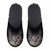 Slipper graue Katze schwarz