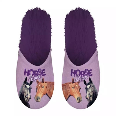 Pantoffel Pferdeliebhaber lila