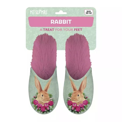 Hausschuhe Hase grün rosa
