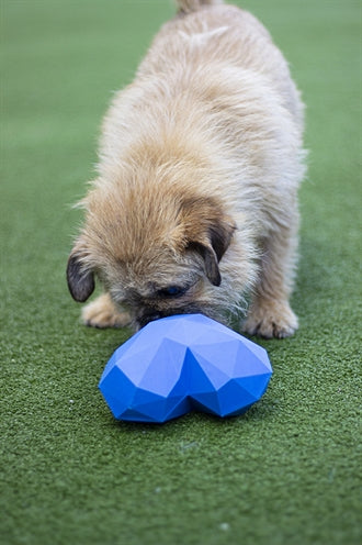 Battersea Futterball Herz aus Gummi blau