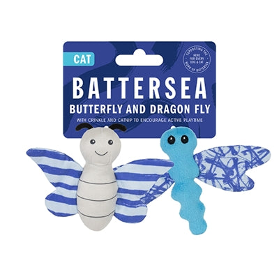 Battersea-Schmetterling und Libellen-Duo blau