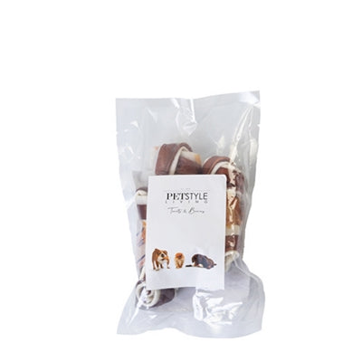 Petstyle lebender geknoteter Knochen mehrfarbig mit Huhn