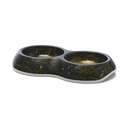 Savic Futternapf zarter doppelter Marmor schwarz gold