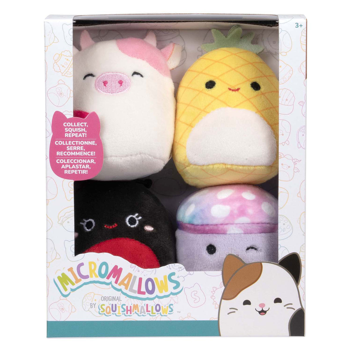 Squishmallows kuschelige Plüsch-Mikromallows – Maui, Trudy, Caedyn, Minya, 4er-Pack