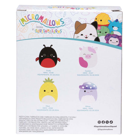 Squishmallows kuschelige Plüsch-Mikromallows – Maui, Trudy, Caedyn, Minya, 4er-Pack
