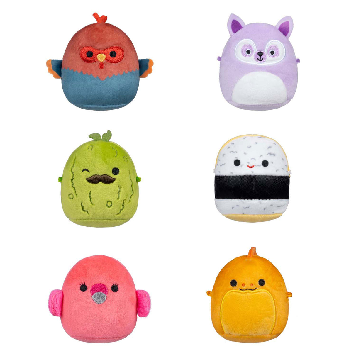 Squishmallows kuschelige Plüsch-Mikromallows – Charles, Onel, Mo, Cookie, Reed, Layla, 6er-Pack