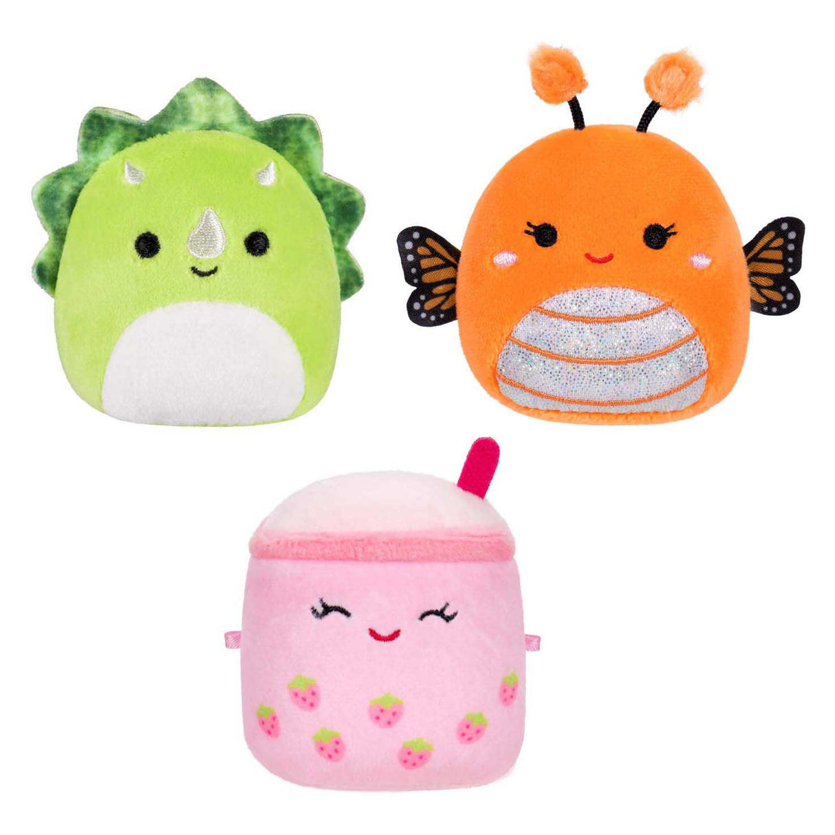 Jazwares Squishmallows Kuscheltier Plüsch – Micromallows Mony, Tristan, Victoria – 3 Stück.