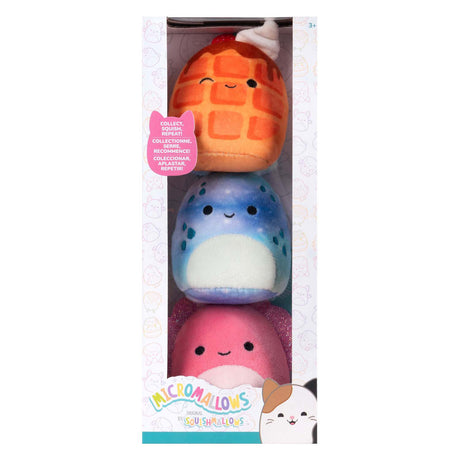 Jazwares Squishmallows Kuscheltier Plüsch – Micromallows Auggie, Weaver, Zink – 3 Stück.