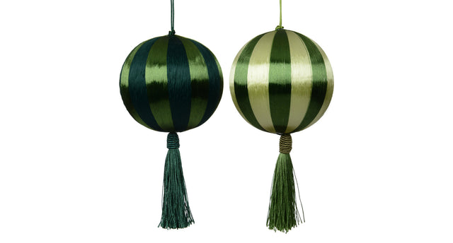 Kerstbal foam thread tassel 2 kleuren assortie groen kleur(en) d.8cm