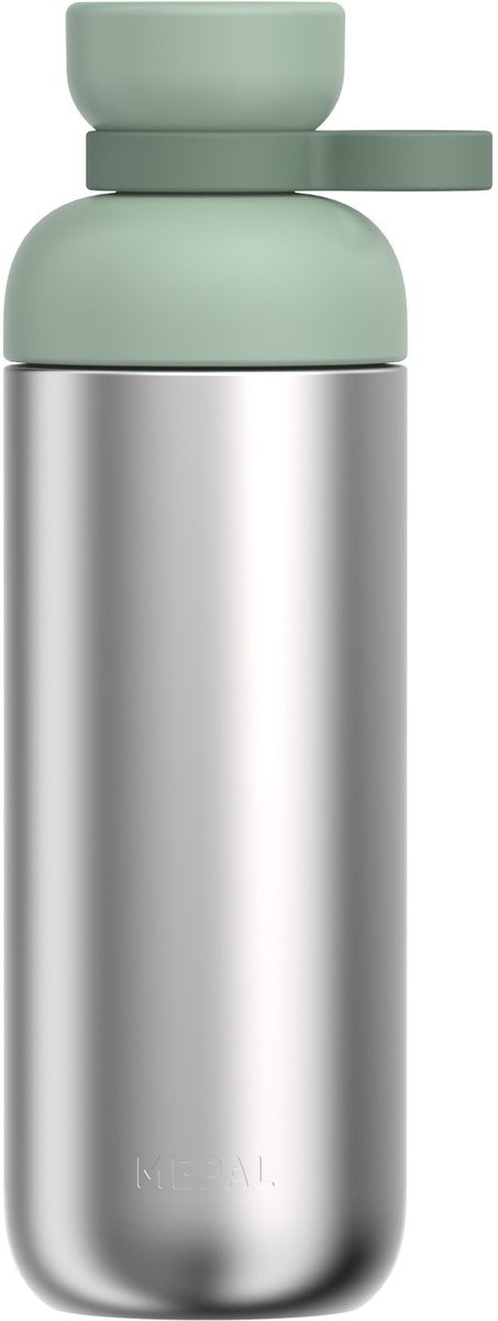 Mepal waterfles roestvrij staal vita - 700 ml - 2 openingen voor extra drinkgemak - drinkfles rvs - nordic sage