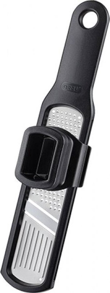 Gefu Knoblauchreibe und -hobel Rafino 23 cm – 2-in-1 – Edelstahl – inklusive Schrotthalter